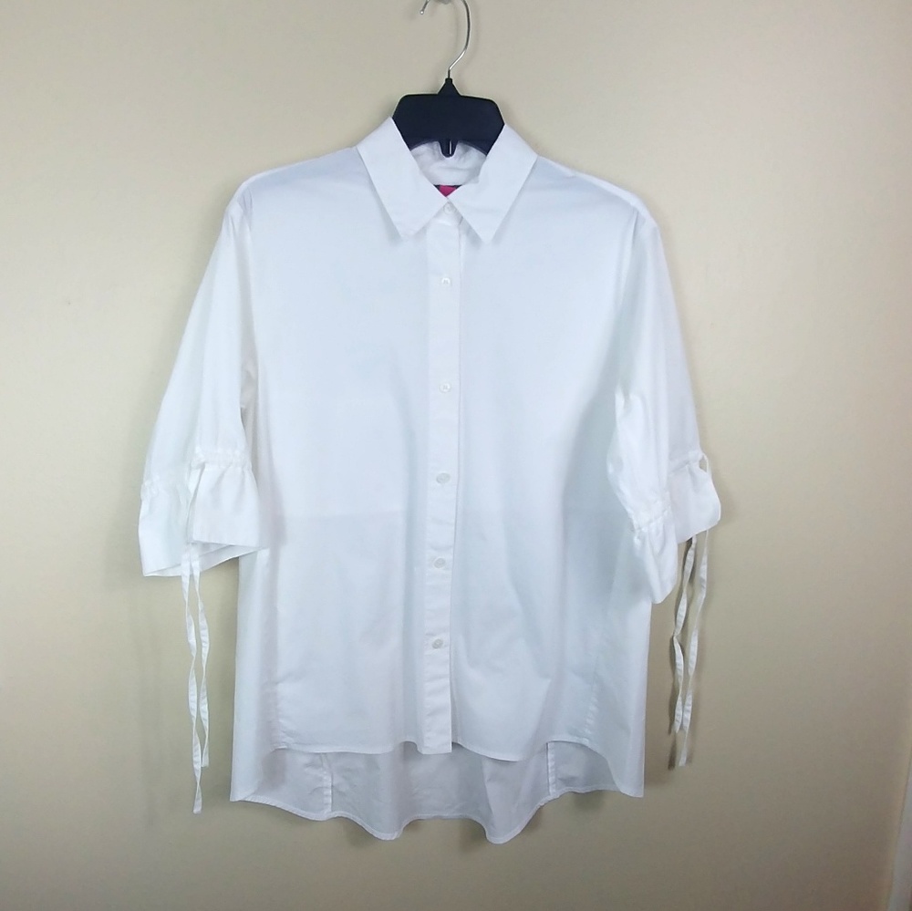 Vince Camuto NWOT White Womens XS Ruffle-Cuff